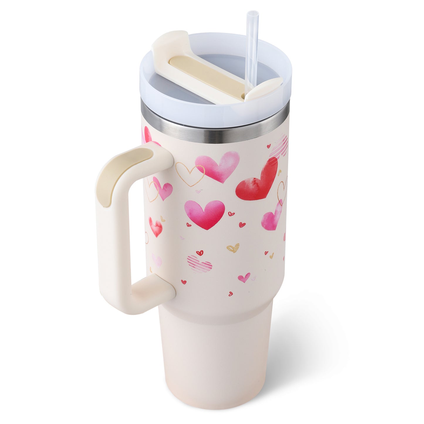 40 Oz Tumbler With Handle & Straw