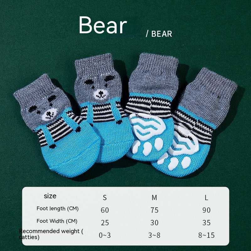 High Quality Non-slip Sole Socks Cat/Dog 4 Pack