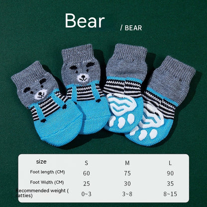 High Quality Non-slip Sole Socks Cat/Dog 4 Pack