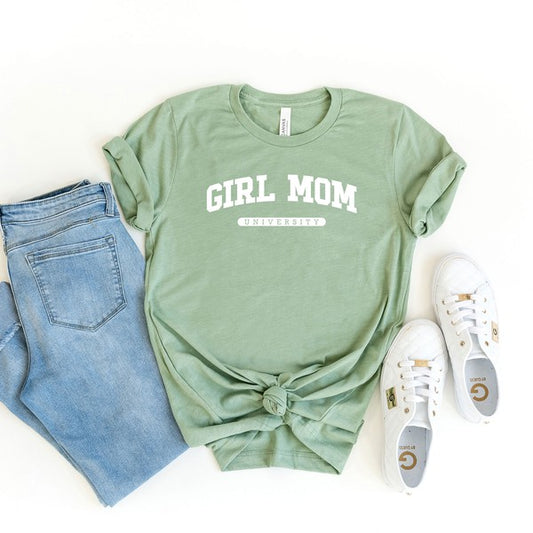 Girl Mom University Short Sleeve Graphic Tee