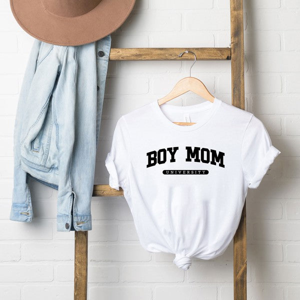 Boy Mom University Short Sleeve Graphic Tee