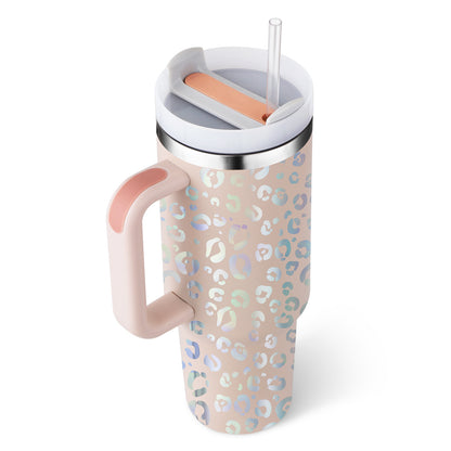 40 Oz Tumbler With Handle & Straw