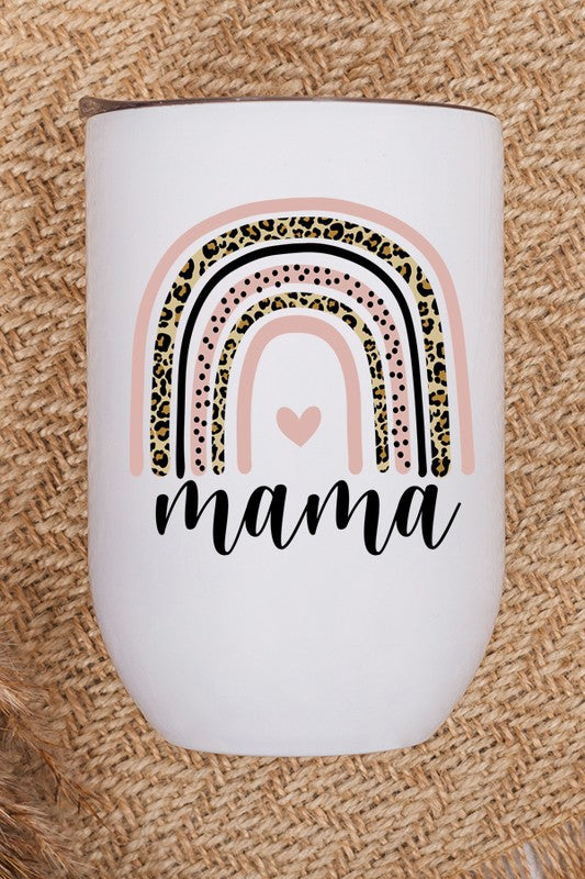 Pink Rainbow Mama Wine Tumbler