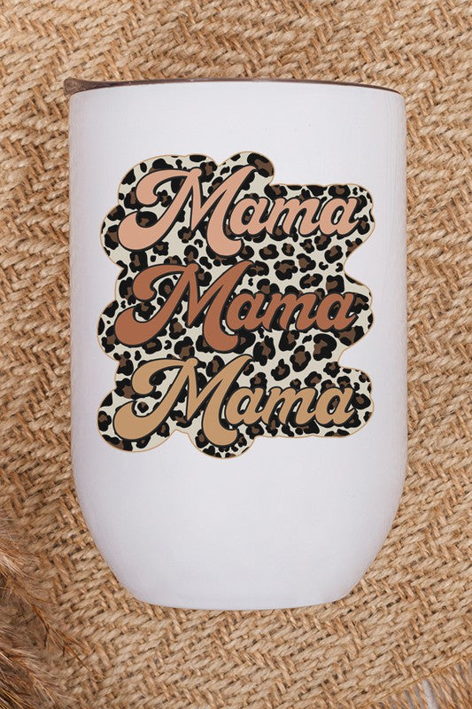 Mama Leopard Brown Wine Tumbler