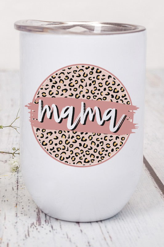 Leopard Neutral Circle Wine Tumbler