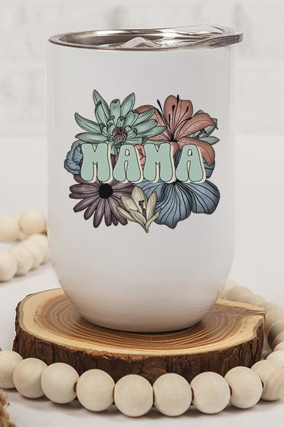 Green Mama Floral Wine Tumbler