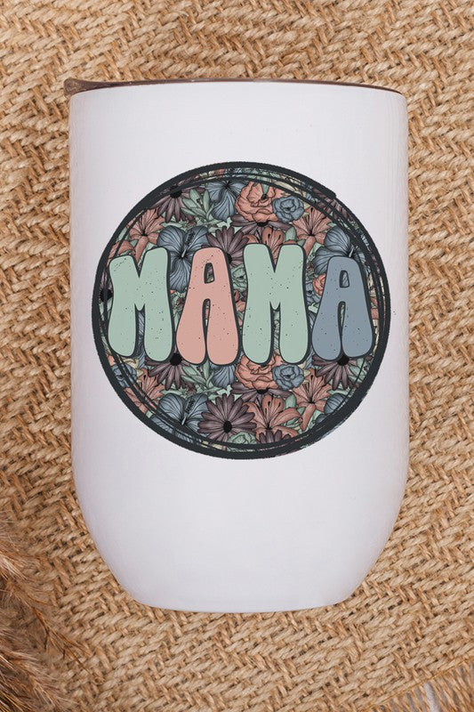 Mama Black Circle Wine Tumbler