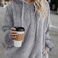 Full Size Quarter-Zip Drawstring Teddy Hoodie