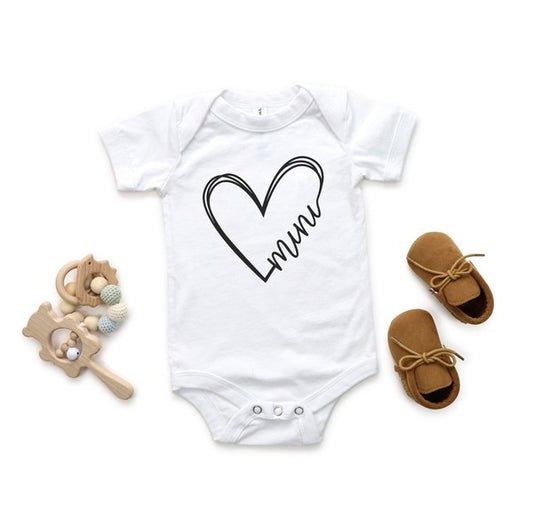 Heart Mini Graphic Baby Onesie