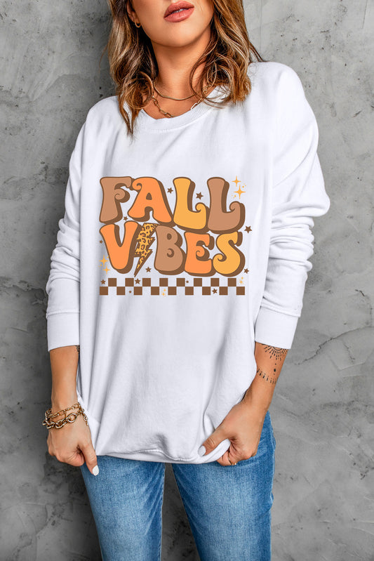 Fall Vibes Letter Graphic Sweatshirt