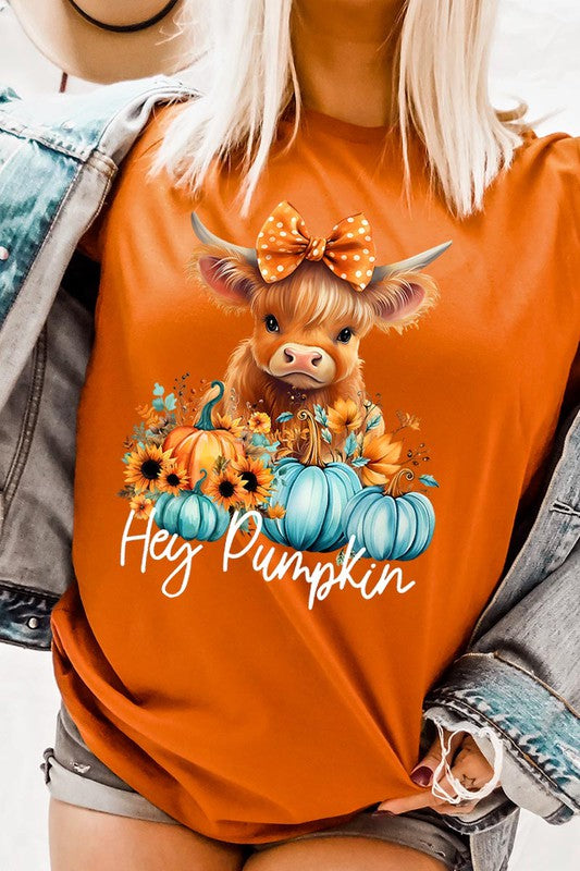 Hey Pumpkin Highland Cow Tshirt