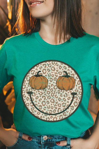 Leopard Print Smile Face T-Shirt