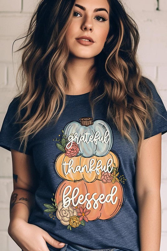 Grateful, Thankful, Blessed Pumpkins T-Shirt