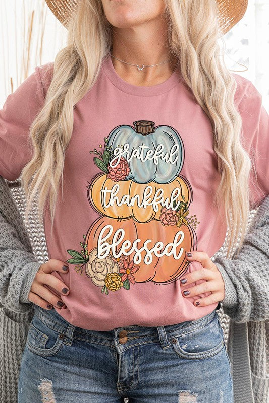 Grateful, Thankful, Blessed Pumpkins T-Shirt