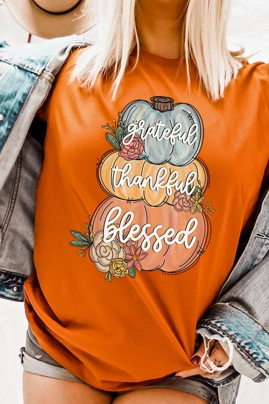 Grateful, Thankful, Blessed Pumpkins T-Shirt