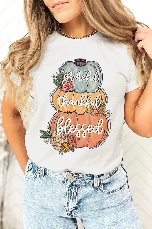 Grateful, Thankful, Blessed Pumpkins T-Shirt