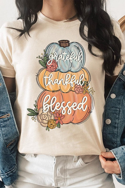 Grateful, Thankful, Blessed Pumpkins T-Shirt