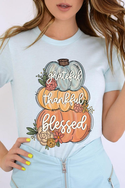 Grateful, Thankful, Blessed Pumpkins T-Shirt