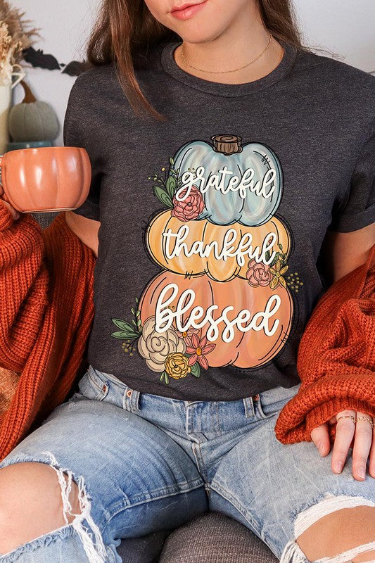 Grateful, Thankful, Blessed Pumpkins T-Shirt