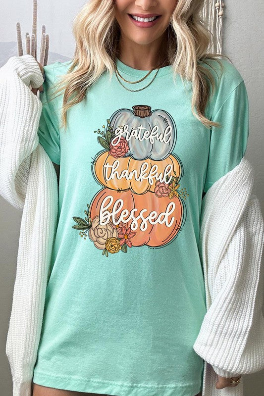 Grateful, Thankful, Blessed Pumpkins T-Shirt