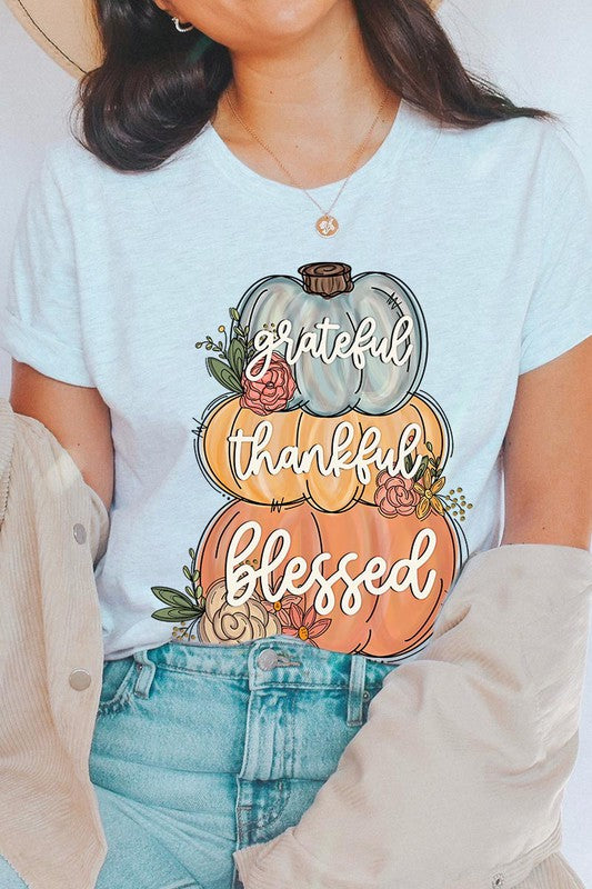 Grateful, Thankful, Blessed Pumpkins T-Shirt