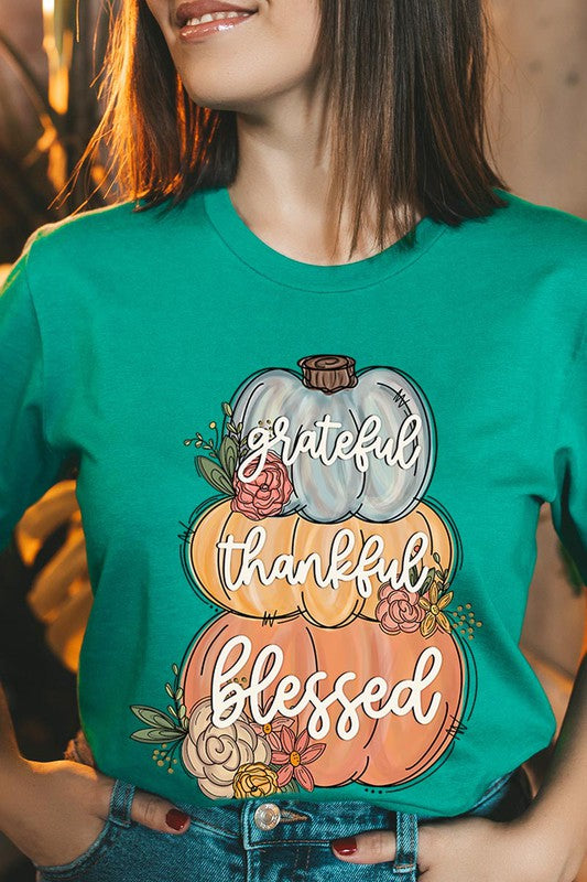 Grateful, Thankful, Blessed Pumpkins T-Shirt