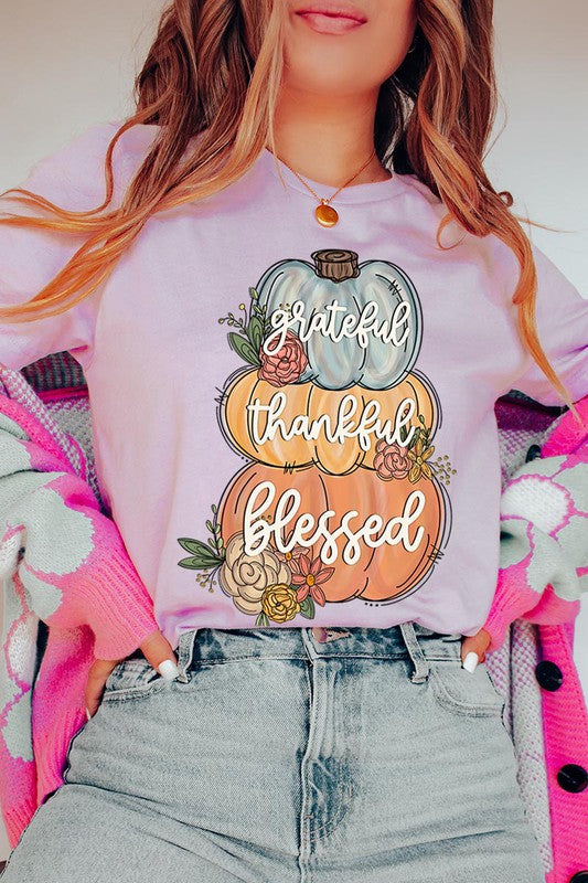 Grateful, Thankful, Blessed Pumpkins T-Shirt