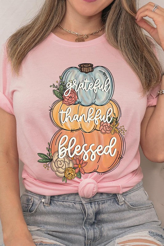 Grateful, Thankful, Blessed Pumpkins T-Shirt