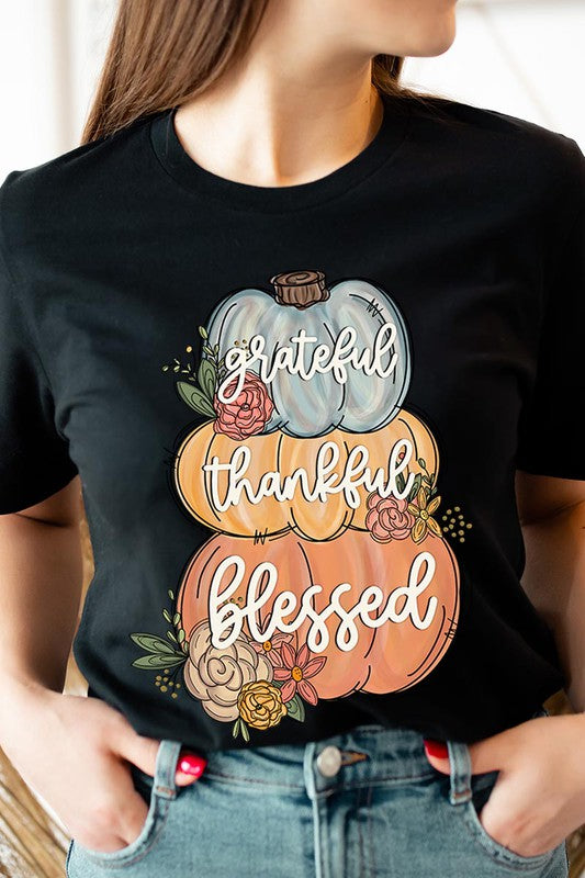 Grateful, Thankful, Blessed Pumpkins T-Shirt