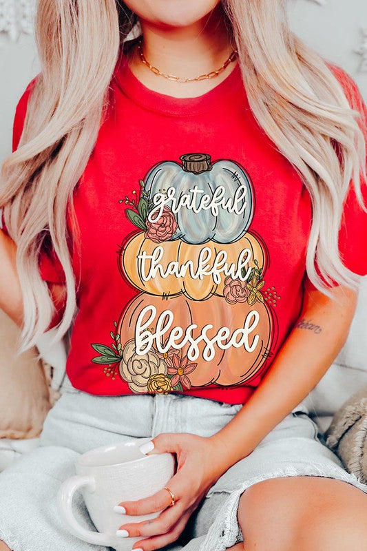 Grateful, Thankful, Blessed Pumpkins T-Shirt