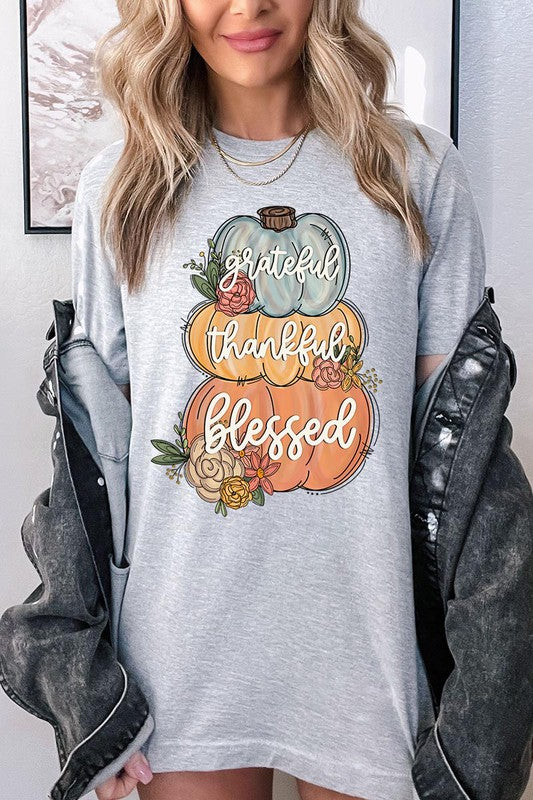 Grateful, Thankful, Blessed Pumpkins T-Shirt