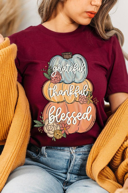 Grateful, Thankful, Blessed Pumpkins T-Shirt