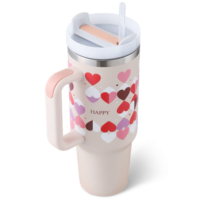 40 Oz Tumbler With Handle & Straw