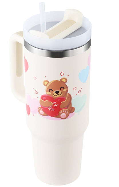 40 Oz Tumbler With Handle & Straw