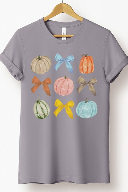 Fall Pumpkins Gourds Bows Autumn Tee