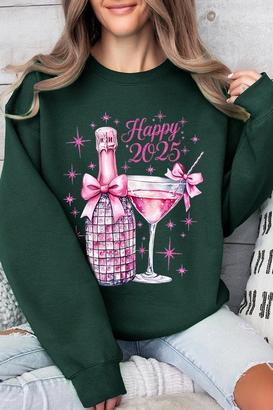 Happy 2025 New year Graphic Fleece Sweatshirts