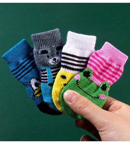 High Quality Non-slip Sole Socks Cat/Dog 4 Pack