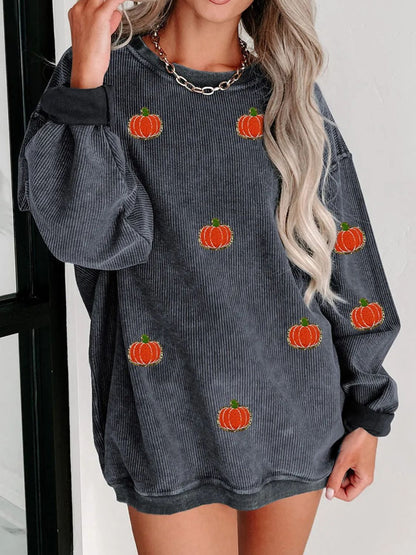 Mini Pumpkins Round Neck Sweatshirt