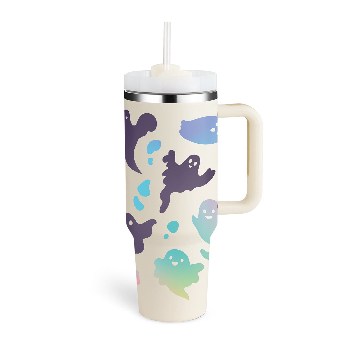 40 Oz Tumbler With Handle & Straw