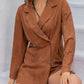 Lapel Collar Long Sleeve Romper