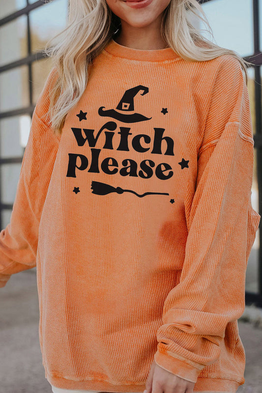 Witch Please Graphic Dropped Shoulder Sweatshirt