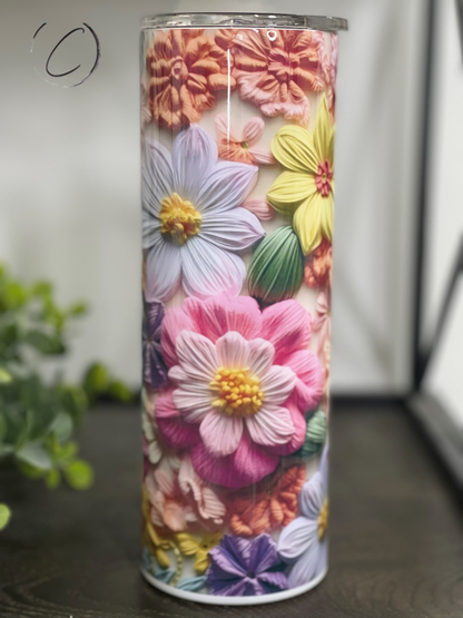 3D Primerose & Daisy 20oz Skinny Tumbler