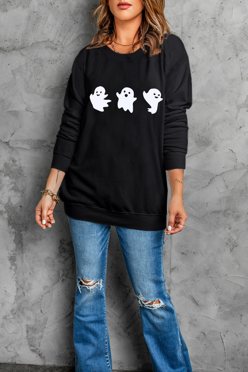 Ghost Round Neck Sweatshirt