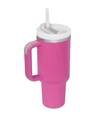 40 Oz Tumbler With Handle & Straw