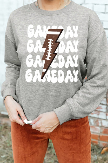 GAME DAY Round Neck Long Sleeve Sweatshirt