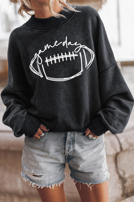 Long Sleeve FOOTBALL Graphic Sweatshirt