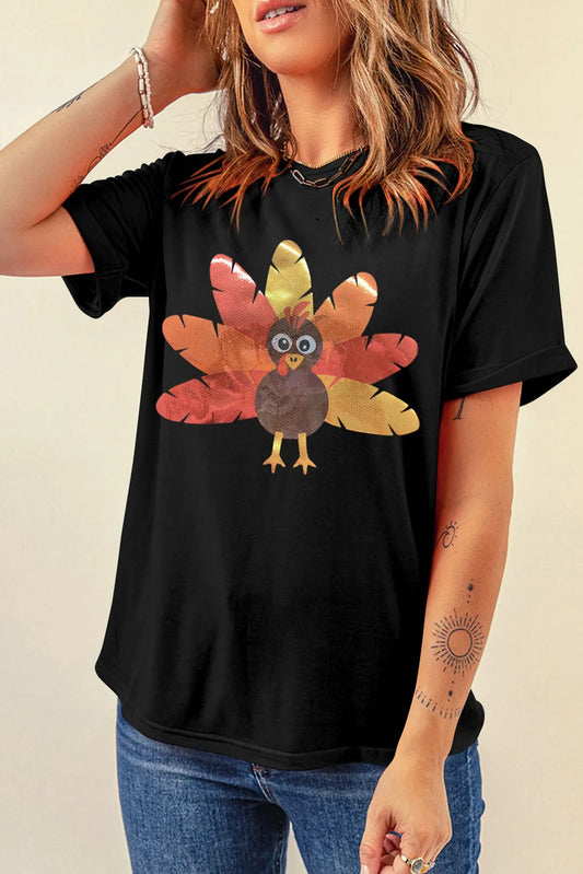 Turkey Graphic Short Sleeve T-Shirt