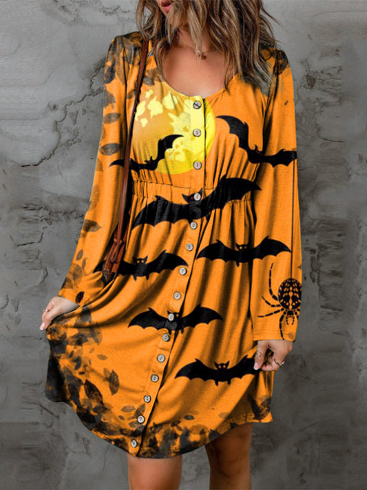 Halloween Theme Long Sleeve Magic Dress