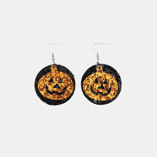 Leather Pumpkin Earrings