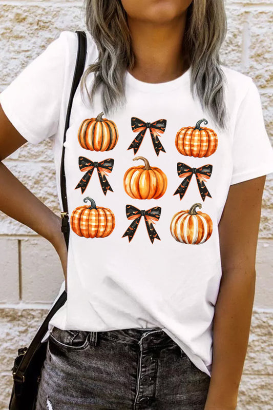 Pumpkins and Orange Bows Short Sleeve T-Shirt